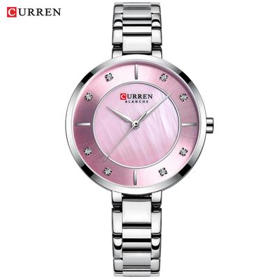 CURREN 9051 Women's Waterproof Shell Wristwatch - Minimalist Round Fashion Design