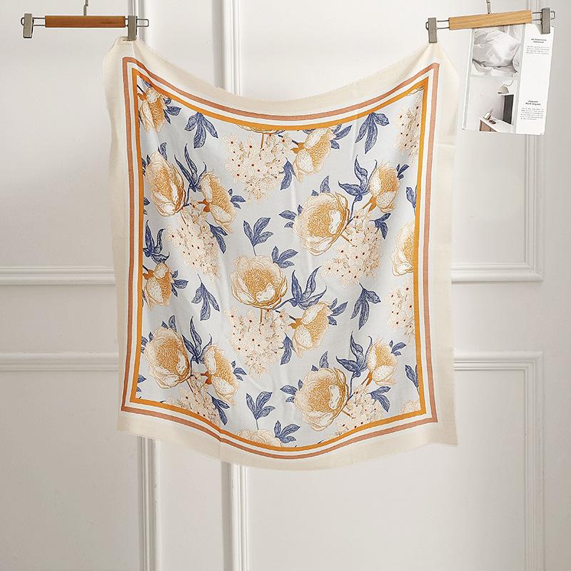 New water-soluble wool square scarf wool scarf women's high-end shawl sunscreen scarf fashion versatile silk scarf