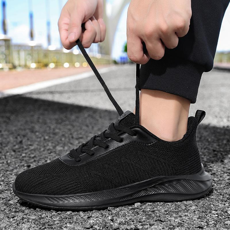 New Wide-foot Mesh Fly-woven Sports Shoes with Fat Feet and Wide Casual Non-slip and Wear-resistant Comfortable Running Shoes
