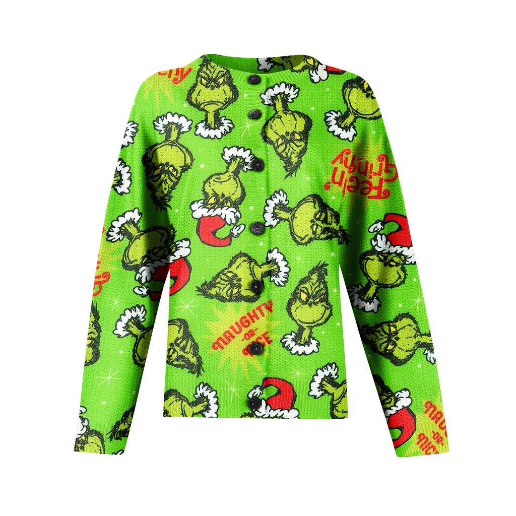 Dámský vánoční svetr Roztomilý zábavný vánoční svetr Podzimní a zimní svetr s dlouhým rukávem Pletený svetr