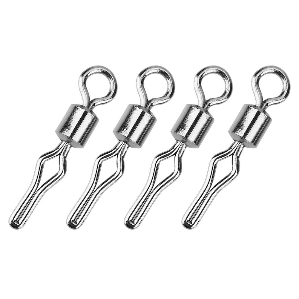 100pcs Durable Stainless Steel Rolling Swivels Hook Lure Connectors Fishing Tackle(6#)
