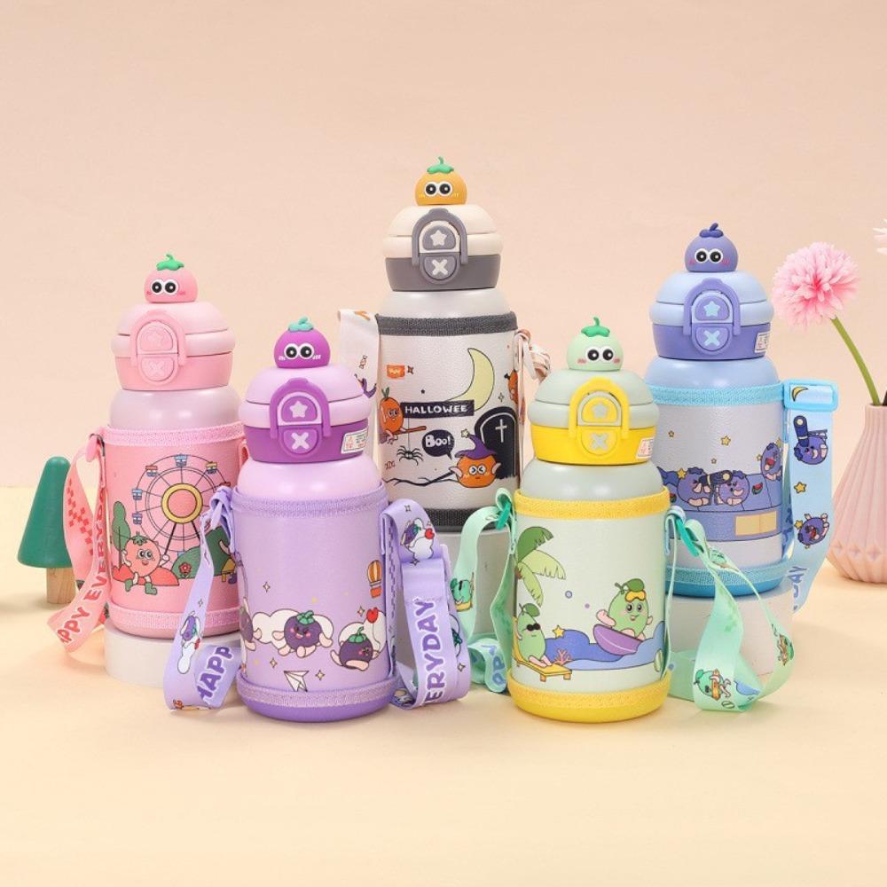

Cute Cartoon Children Thermal Cup Pop-up Lid Thermal Water Bottle Insulated Cup Drinkware фіолетовий