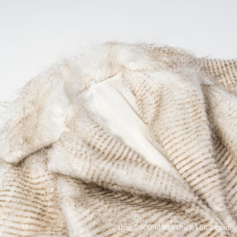 Womens 2026 Short Faux Fur Coat Warm Thick Outerwear Street Style Stand Collar Casual Jacket