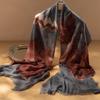 Sunset Series Women's Pure Cashmere Printed Scarf: Autumn/Winter Fashionable Extended Shawl
