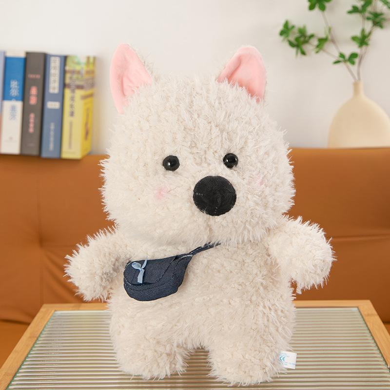 

West Highland satchel puppy plush doll cute children s soothing company gift female scarf dog throw pillow 25cm（0.1kg）