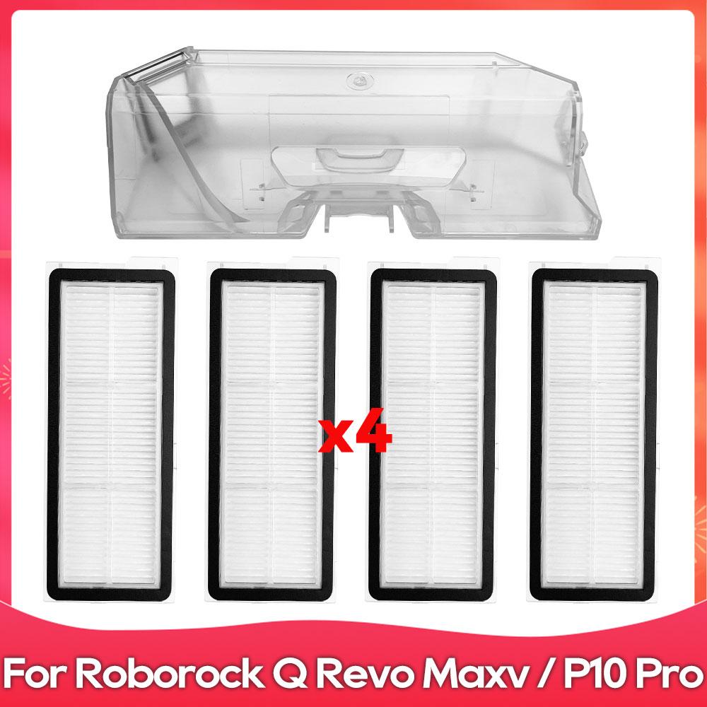 Compatible For ( Roborock Q Revo Maxv / P10 Pro ) Dustbin Dust Box Hepa Filter Robot Vacuum Cleaner Accessory Part Spare