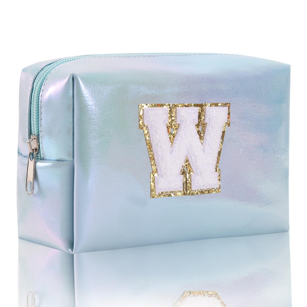Octagon Bag Embroidery Alphabet Makeup Bag Large Capacity Toiletry Bag Travel Storage Bag Clutch Bag