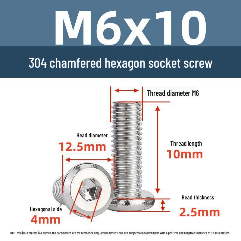 Yigu 304 Stainless Steel M2-M12 Countersunk Flat Head Hex Screw for Furniture & Cabinets