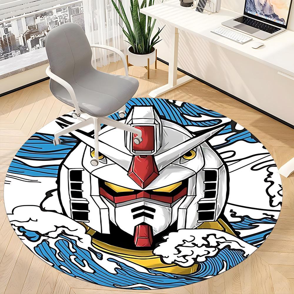 1PC Mobile Suit Gundam Office Round Rug, Non-slip, Soft and Durable Office Rug for Interior Decoration, Perfect for Office Yy250915100