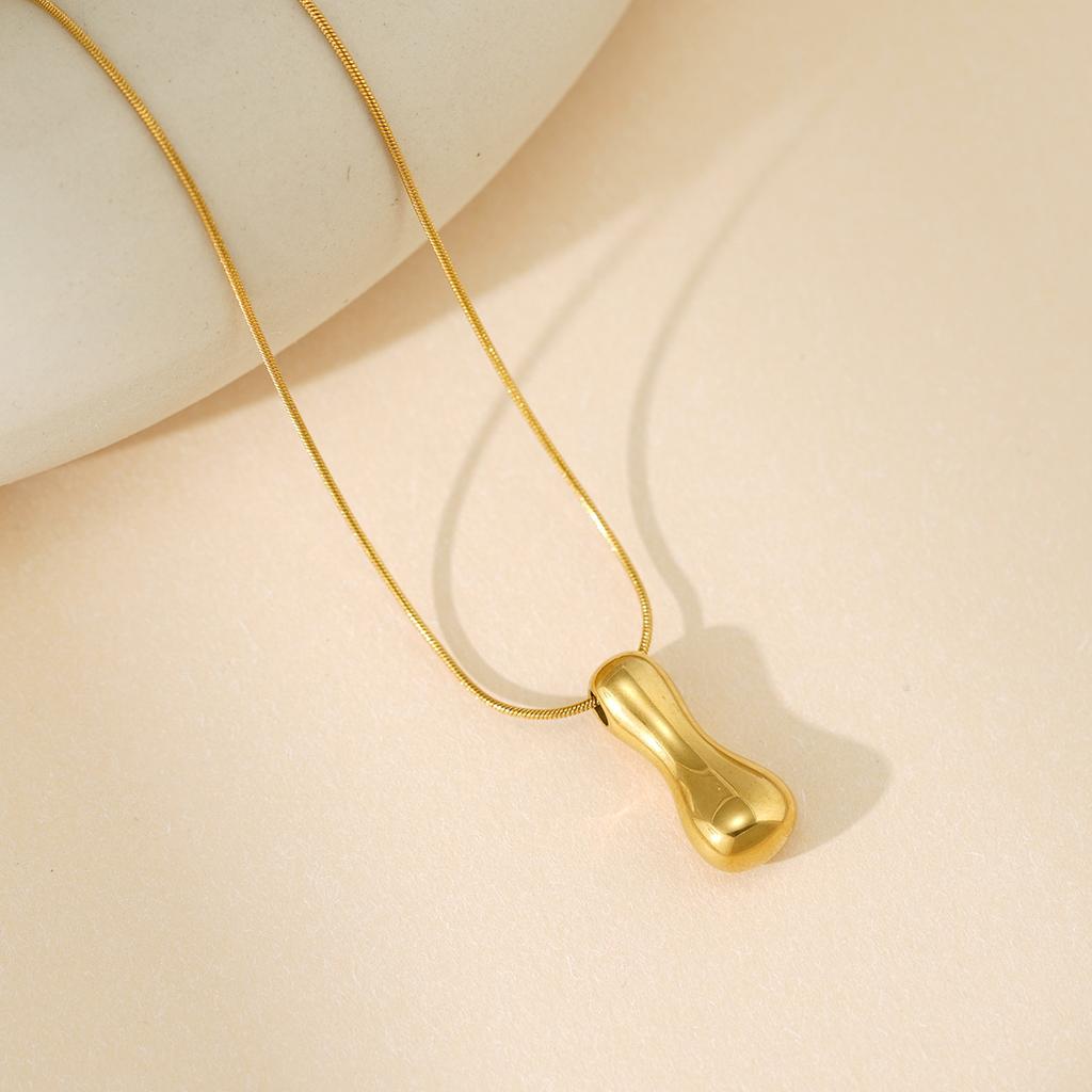 CARLIDANA Initial Stainless Steel Women Gold Plated Bubble Balloon Letter Personalized Round Snake Chain Chunky Necklace