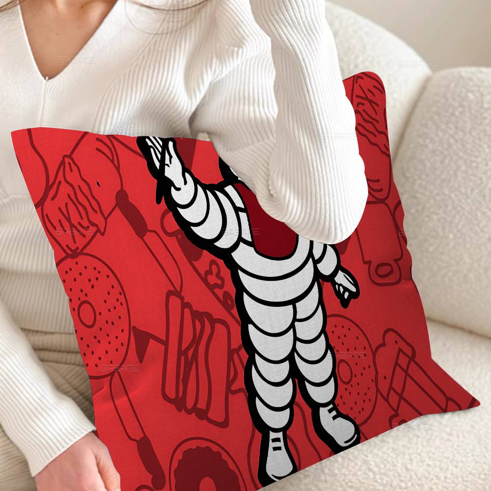 M-Michelins Logo Pillow Cover for Bedroom Room and Living Room Sofa Decorative Cushion Cover