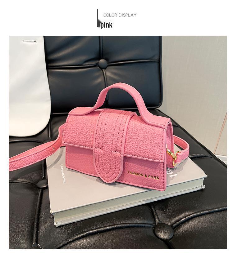 Trendy Solid Color Women's Flap Handbag 2025 – Versatile Small Square PU Commute Bag