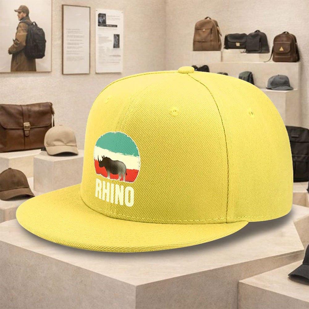 Rhino Sunset Graphic Baseball Cap Polyester Solid Color Street Style Snapback for Unisex Adults