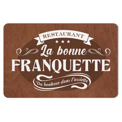 [A1904] - Placemat 'Restaurant La Bonne Franquette' Brown - 43x28 ​​cm