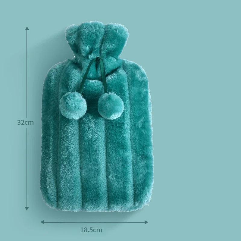 2000ml Plush PVC Water Bottle Bag Water-filling Hot-water Bag for Female Warm Belly Hands and Feet Warmer Water Bag