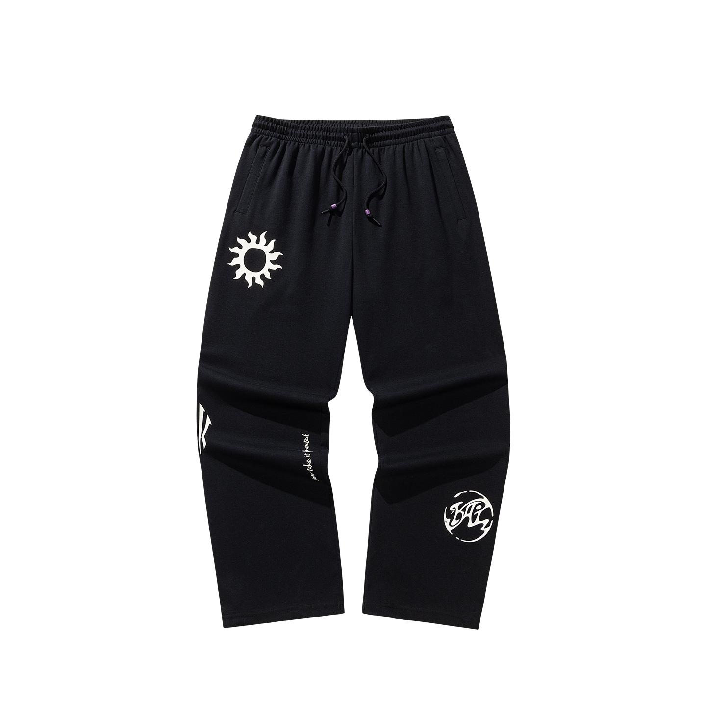 Anta Basketball Series Kyrie Series Casual Trendy Comfortable Fashion Versatile Knitted Sports Long Pants Unisex bottoms Black 172621318-1 L