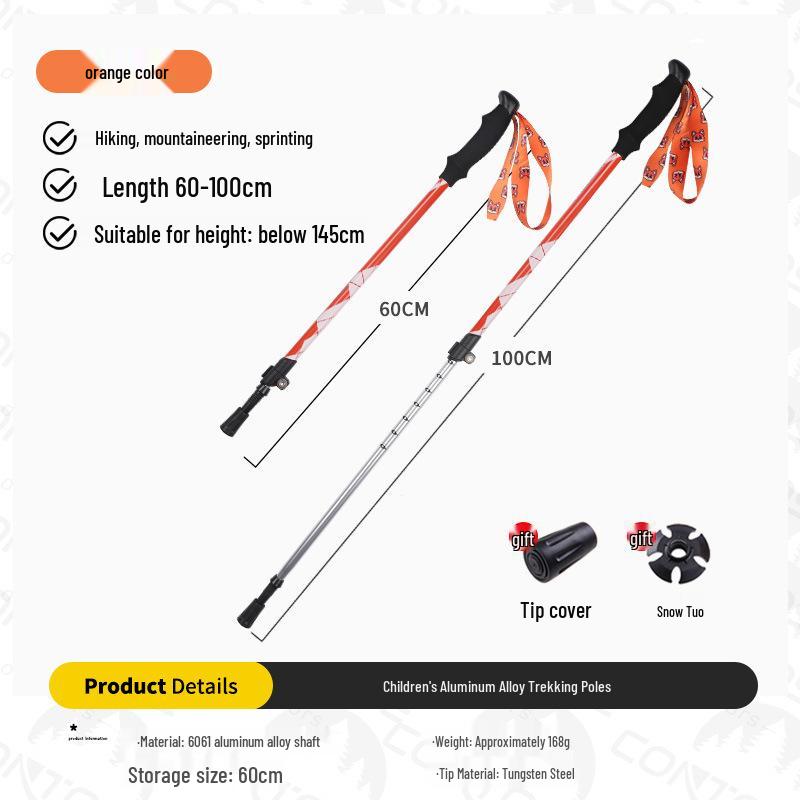Children s Folding Non-slip Aluminum Hiking Walking Sticks