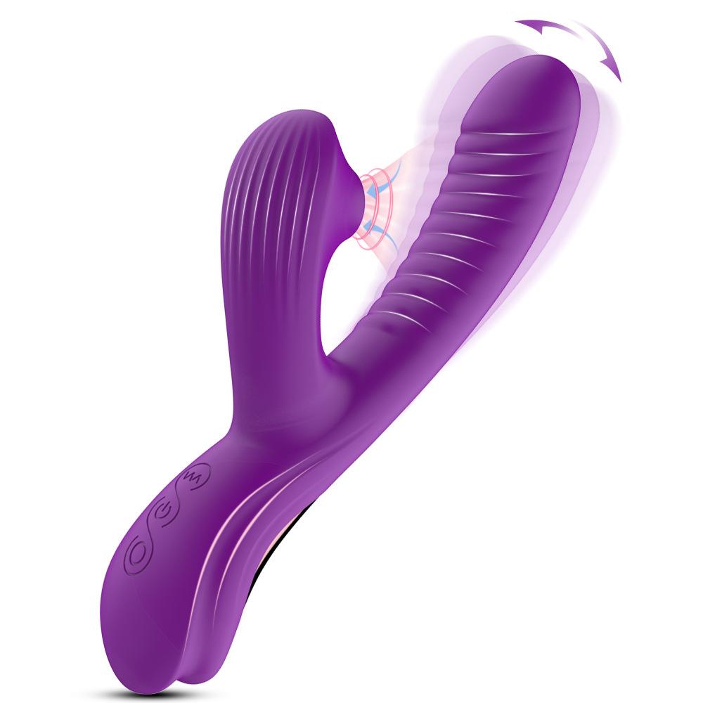 Sání vagíny Swinging Vibrátor 2 v 1 Stimulátor bodu G Dildo Vaginální masážní přístroj Klitorální přísavka Vakuum Sexuální hračka pro dospělé