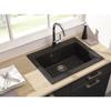 STRADOUR Built-in Kitchen Sink 1 Bowl Without Drainer Hexo - Resin - 66 X 50 Cm - Black