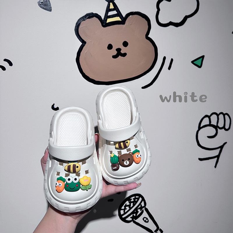 

Детские домашние клоги из ЭВА на мягкой подошве - Милые тапочки для мальчиков и девочек Inner Length 14cm