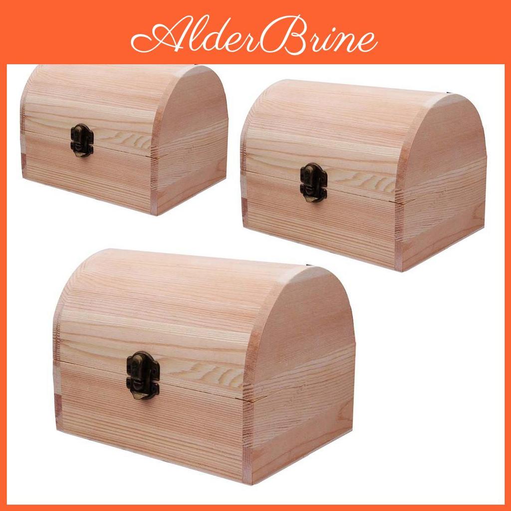 Box Wooden Arched Wooden Plain Hinged Storage Craft