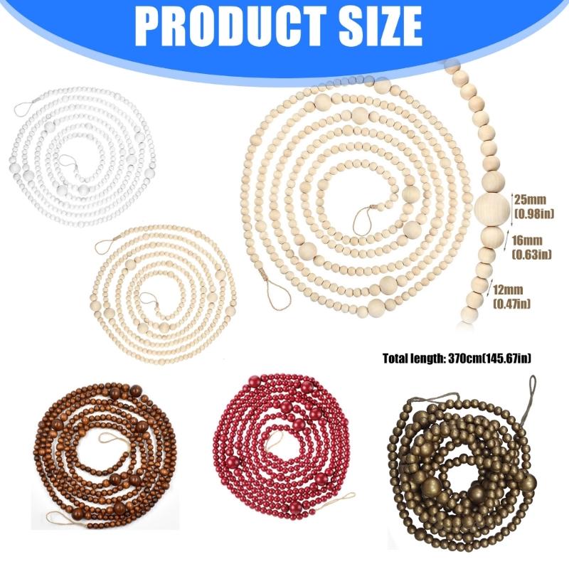 DIY Wooden Bead Garlands For Christmas Tree Decorations Family Crafting Activity Holiday Party Hanging Ornament