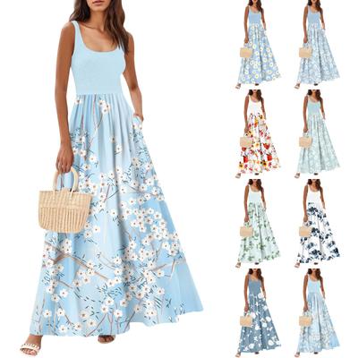 Women's Flowing Dresses Women's Summer Dresses Casual  Long Dresses Cute Floral Long Dresses