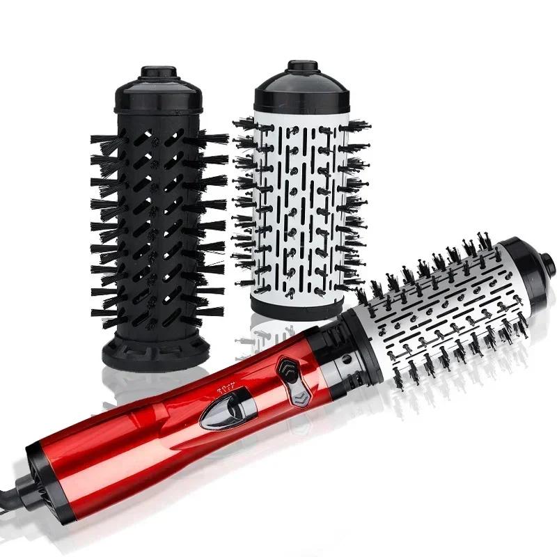 3 In 1 Rotating Hair Dryer Electric Comb Hair Straightener Brush Dryer Brush Hot Air Comb Negative Ion Hair Styler Comb