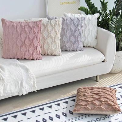 Almofada de Sofá de Pelúcia Almofada de Cabeceira Capa Removível e Lavável Capa de Almofada DIY