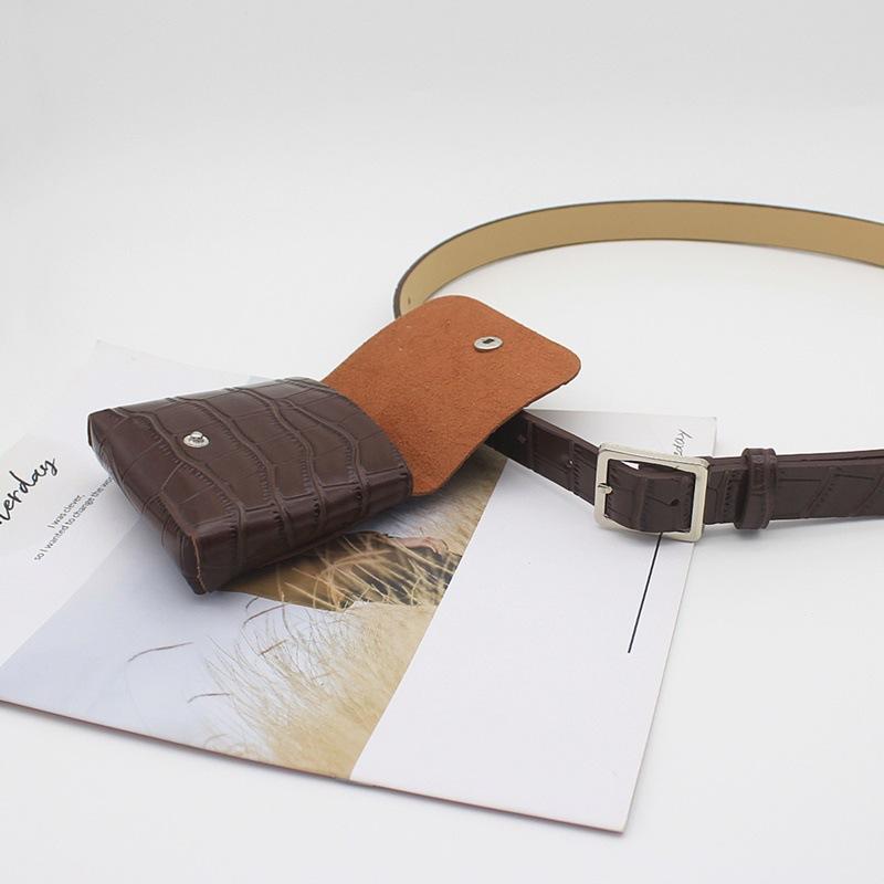 Bag Belt Women'S Waist Bag Crocodile Pattern Decorative Belt Women