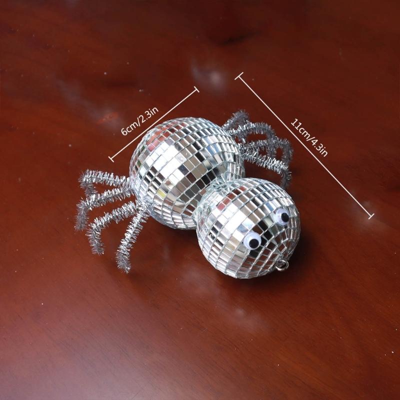 Mirrored Halloween Spiders Ornament For Fireplaces Displays Gift Bags And Themed Winter Party Decorations
