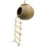 Coconut Bird Nest Hut With Ladder Hanging,Hanging Coconut Bird House Parrot Hideout Bird Cage For Lovebird Pigeons Pet Supplies