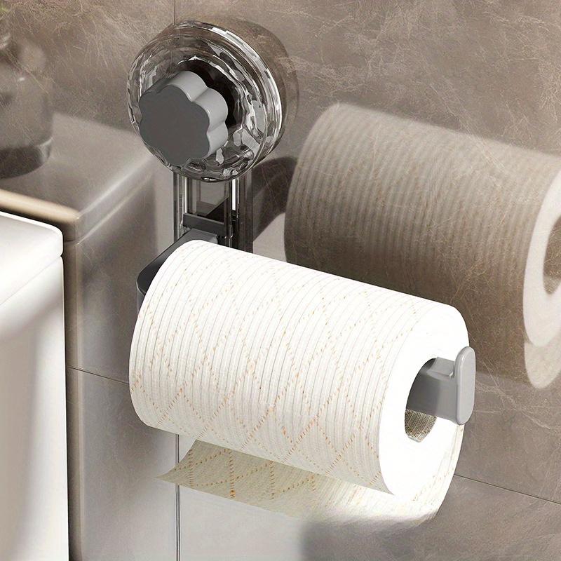 Wall mounted toilet paper holder with suction cups - Self-adhesive, no drilling required for installation, plastic for kitchen and bathroom