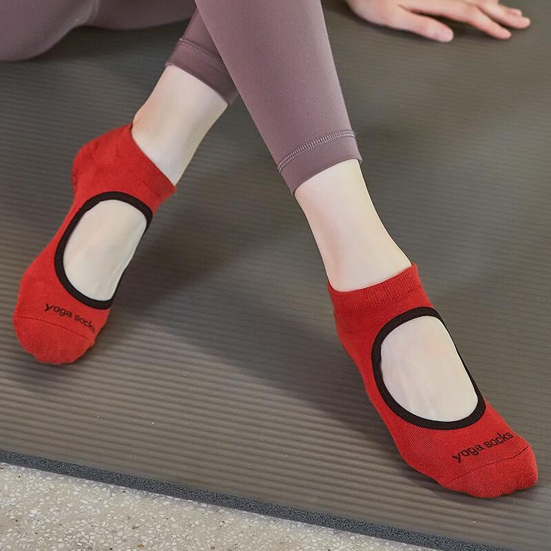 WEZHO Non-Slip Combed Cotton Yoga Socks
