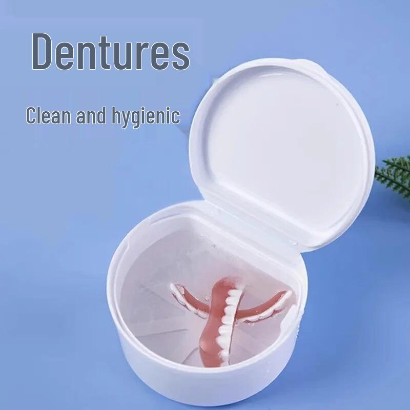 Compact Denture Cleaning & Storage Box with Filter Net