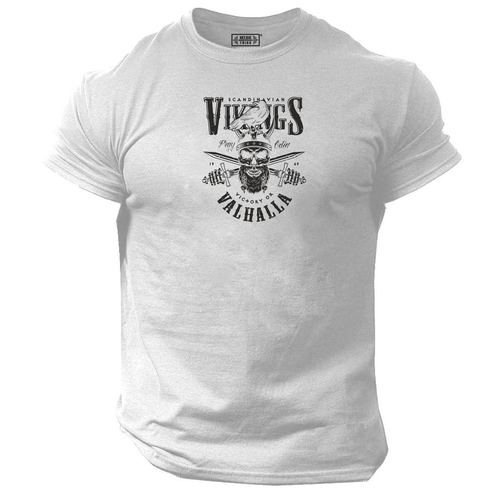 Bones Sword T Shirt Gym Clothing Bodybuilding Vikings Victory Or Valhalla Top