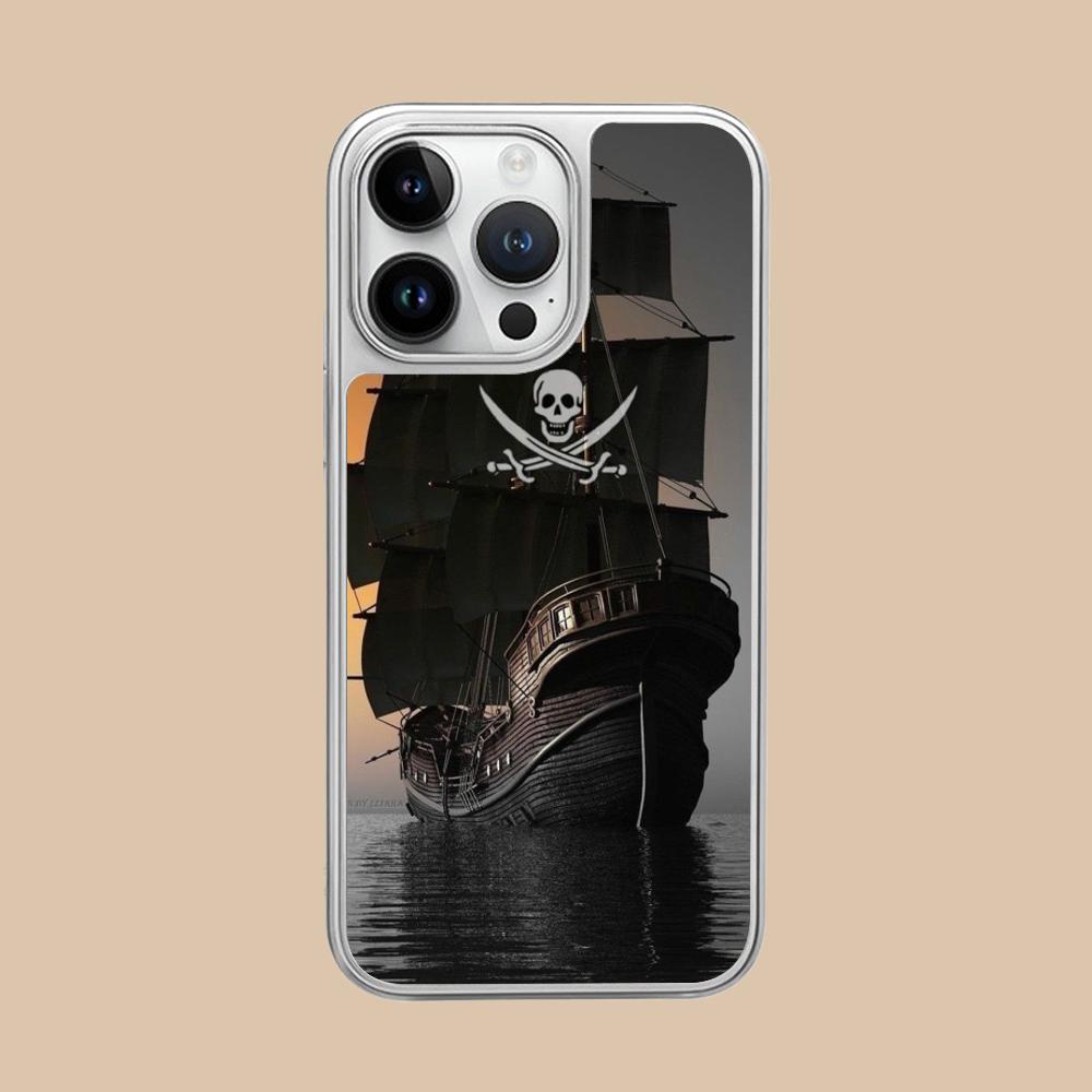 Pirate Corsair Mobile Phone Case for iPhone 17 16 15 14 13 12 11 Air Pro Max Plus Silver Plating Colorful Cover Cover Luxury