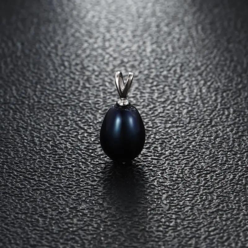 Freshwater Multiple Color 8-9mm White Black Pink Purple Pearl 925 Silver DIY Pendant Rabbit Buckle For Women Girls