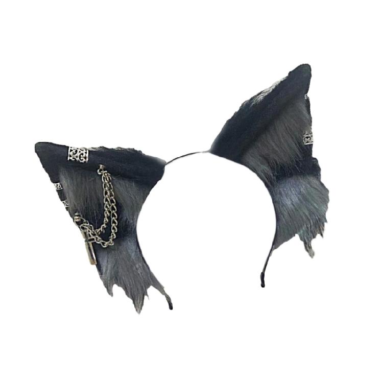 Realistic Plush Wolf Ear Headband Woman Girls Masquerade Photography Headband