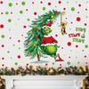 Christmas GrinchWall & Window Stickers! Cartoon GreenMonster Decor For Festive Fun, Perfect For Holiday Home Makeover.