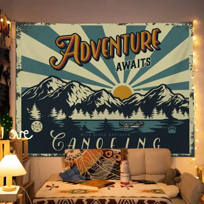 VIKAMA Summer Theme Tapestry Hawaiian Desert Camping Living Room Camper Decoration Room Decoration