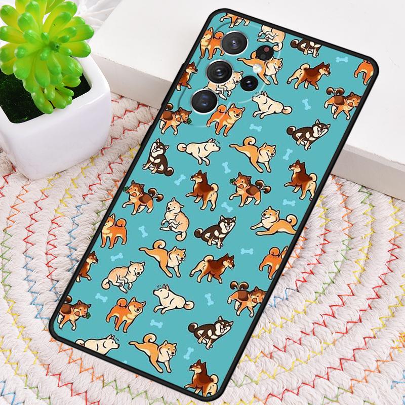 Shiba Inu Cute Cartoon Art Phone Case For Samsung Galaxy Note 10 Pro S26 S25 S24 S23 S22 Ultra Plus S21 FE S20 Shockproof Cover