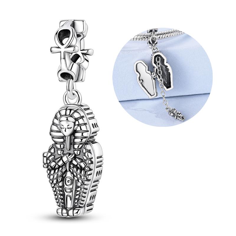 Original 925 Silver Charms Openable Matryoshka Dolls Suitcase Fit Bracelet Diy Fine Jewelry