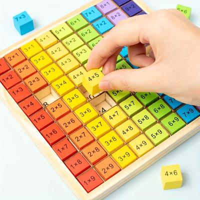 Wooden Multiplication Table, Children's Hundred Number Board Multiplication Table, Puzzle Math Toys, Christmas Gifts To Improve Hands On Ability,
