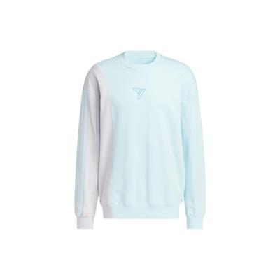 Trae Crew Gestreiftes Design Logo-Print Langarm-Sweatshirt Herren Sweatshirt Blau HN7175