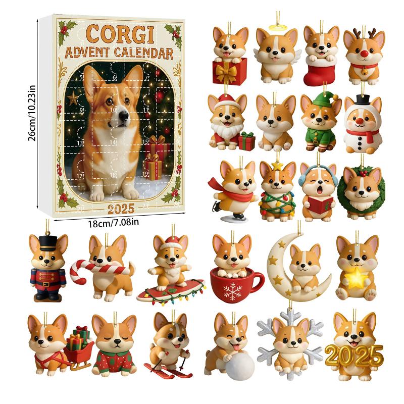 24 Days Christmas Countdown Calendar With Cute 2D Pet Ornaments Xmas Tree Decoration  Year Advent Calendar Surprise Blind Box