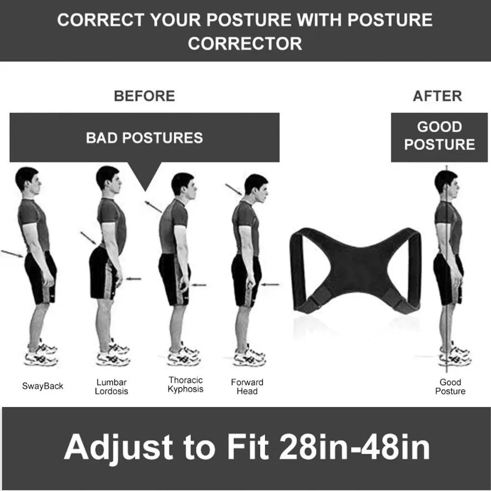 Posture Corrector Adjustable Back Fracture Support Menwomen Back Clavicle Spine Shoulder Correction Brace Belt Strap Comfortable
