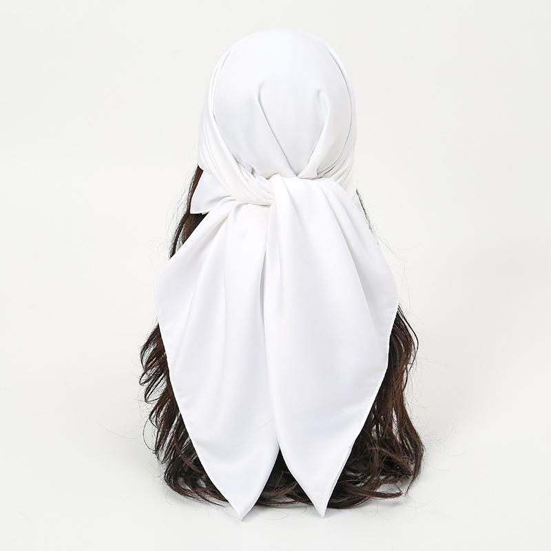 Scarf simulation silk cm satin solid color satin square scarf scarf ethnic headscarf women