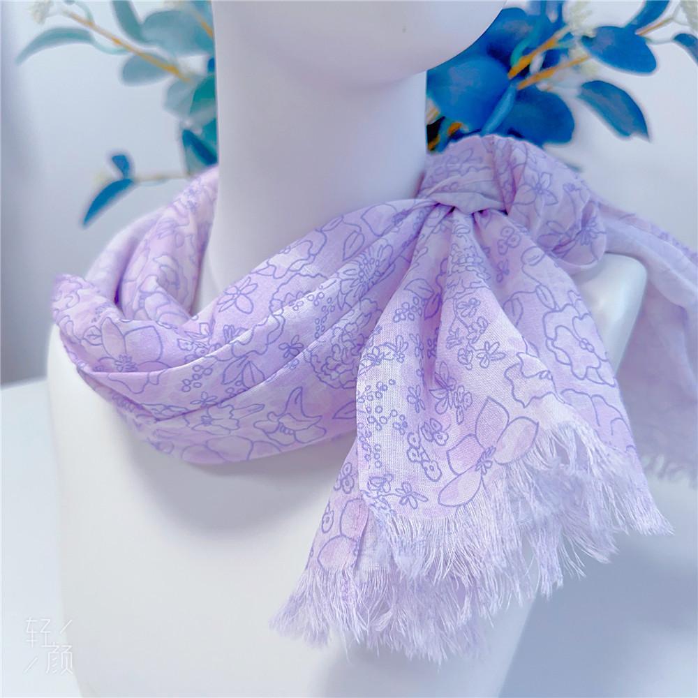 

Spring and Summer New Thin Breathable 100% Cotton Floral Scarf Women s Sunscreen Shawl Versatile Japanese Floral Scarves 50x170cm