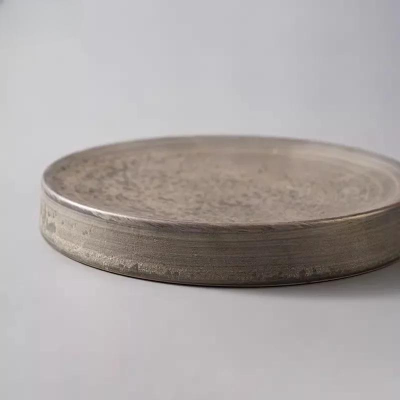 Vintage Circular Ceramic Dinner Plate Sushi Plate Dessert Plate Snack Plates Restaurant Specialty Molecular Cuisine Tableware